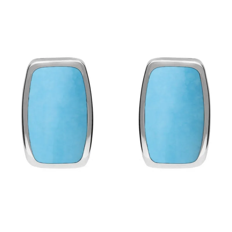 Sterling Silver Turquoise Petite Barrel Stud Earrings