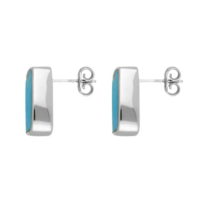 Sterling Silver Turquoise Petite Barrel Stud Earrings