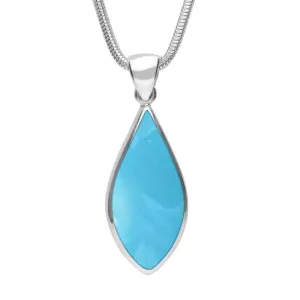 Sterling Silver Turquoise Pointed Pear Necklace