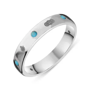 Sterling Silver Turquoise Queen's Jubilee Hallmark 4mm Ring D