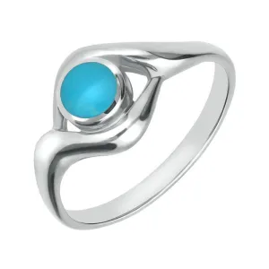 Sterling Silver Turquoise Round Twist Ring