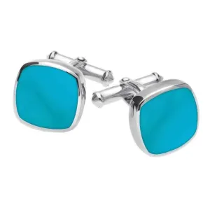 Sterling Silver Turquoise Square Cushion Cufflinks
