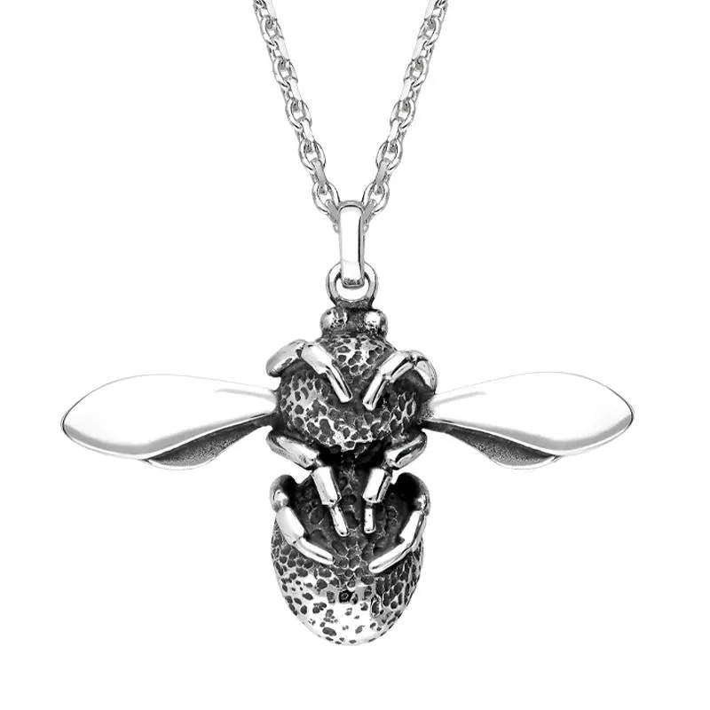 Sterling Silver Turquoise Stone Set Body Bee Necklace
