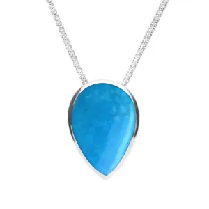Sterling Silver Turquoise Upside Down Pear Necklace