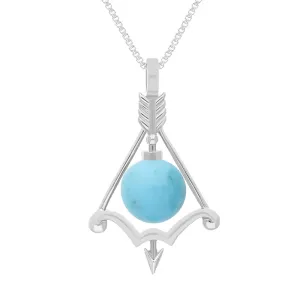 Sterling Silver Turquoise Zodiac Sagittarius 8mm Bead Pendant