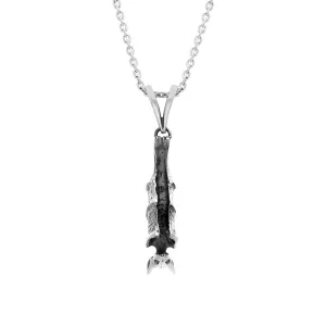 Sterling Silver Upside Down Hanging Bat Pendant