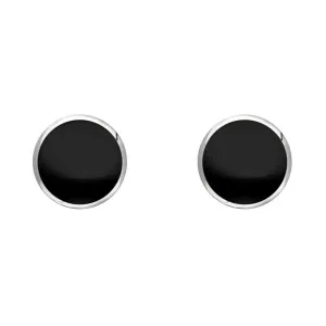Sterling Silver Whitby Jet 5mm Classic Small Round Stud Earrings