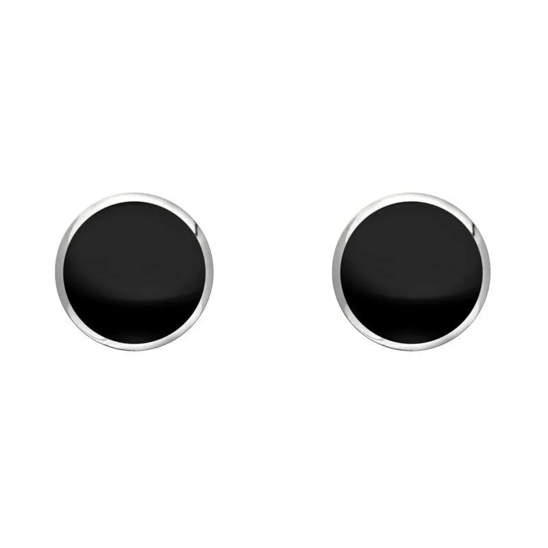 Sterling Silver Whitby Jet 5mm Classic Small Round Stud Earrings