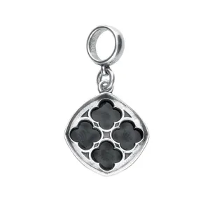 Sterling Silver Whitby Jet Abbey Window Charm