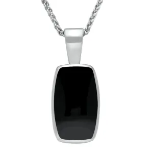 Sterling Silver Whitby Jet Barrel Shaped Necklace
