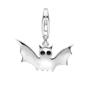 Sterling Silver Whitby Jet Bat Charm