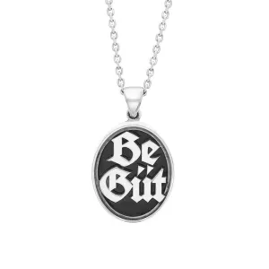 Sterling Silver Whitby Jet Be Gt Oval Pendant Necklace