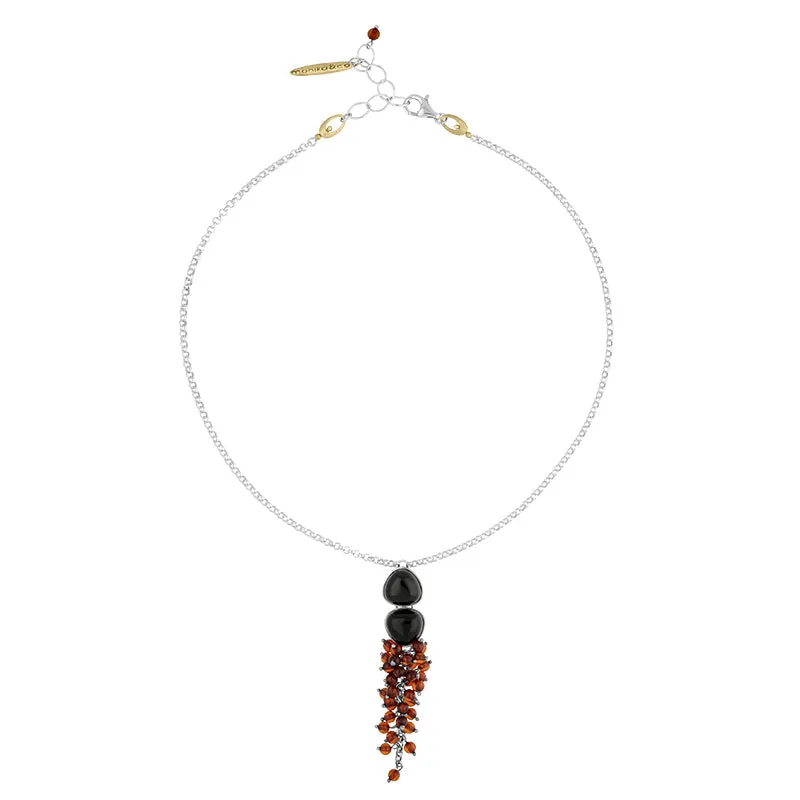 Sterling Silver Whitby Jet Bead Necklace D