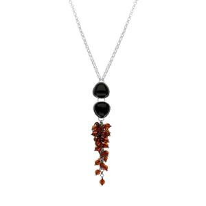 Sterling Silver Whitby Jet Bead Necklace D