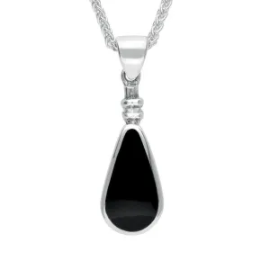 Sterling Silver Whitby Jet Bottle Top Pear Necklace