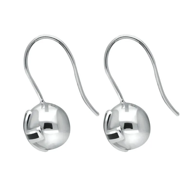 Sterling Silver Whitby Jet Cross Sphere Hook Earrings