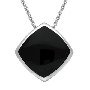 Sterling Silver Whitby Jet Cushion Necklace