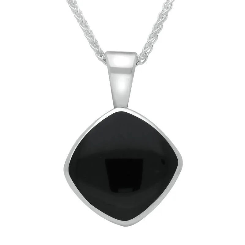 Sterling Silver Whitby Jet Cushion Shaped Four Piece Set