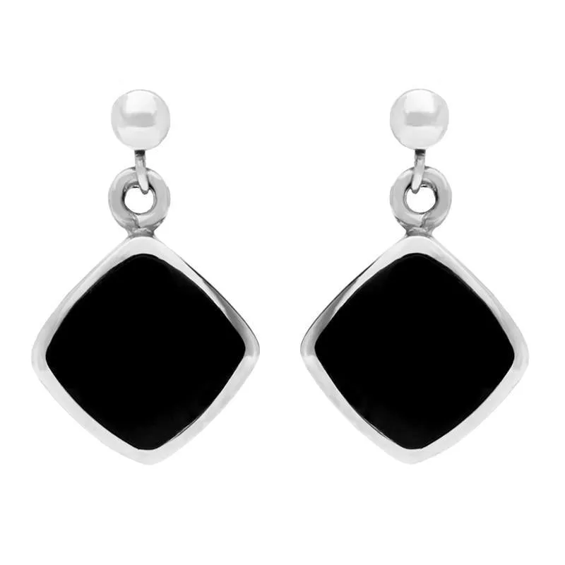 Sterling Silver Whitby Jet Cushion Shaped Four Piece Set