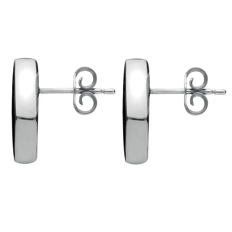 Sterling Silver Whitby Jet Diamond Shaped Stud Earrings
