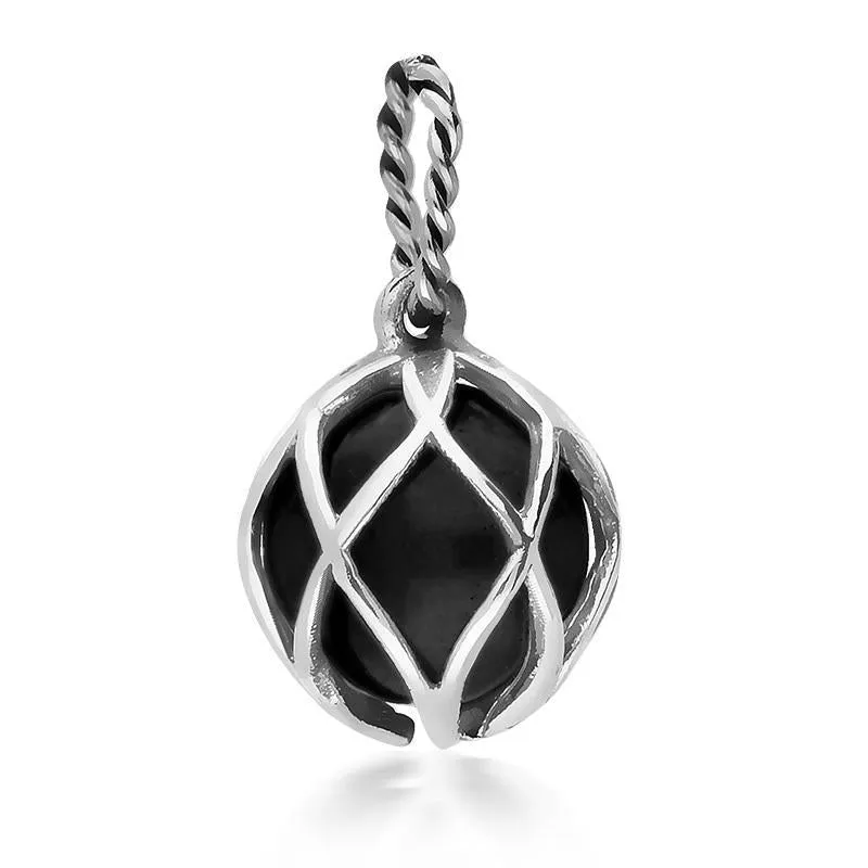 Sterling Silver Whitby Jet Emma Stothard Silver Darling 10mm Float Charm