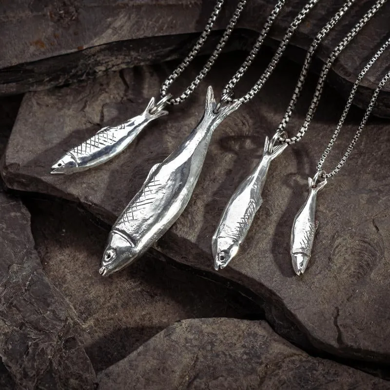 Sterling Silver Whitby Jet Emma Stothard Silver Darling Whitby Jet Float Charm Necklace