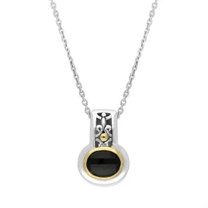 Sterling Silver Whitby Jet Faceted Necklace D