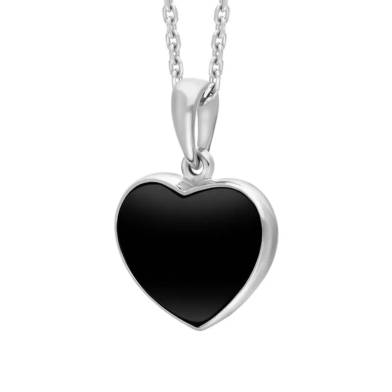 Sterling Silver Whitby Jet Heart Necklace