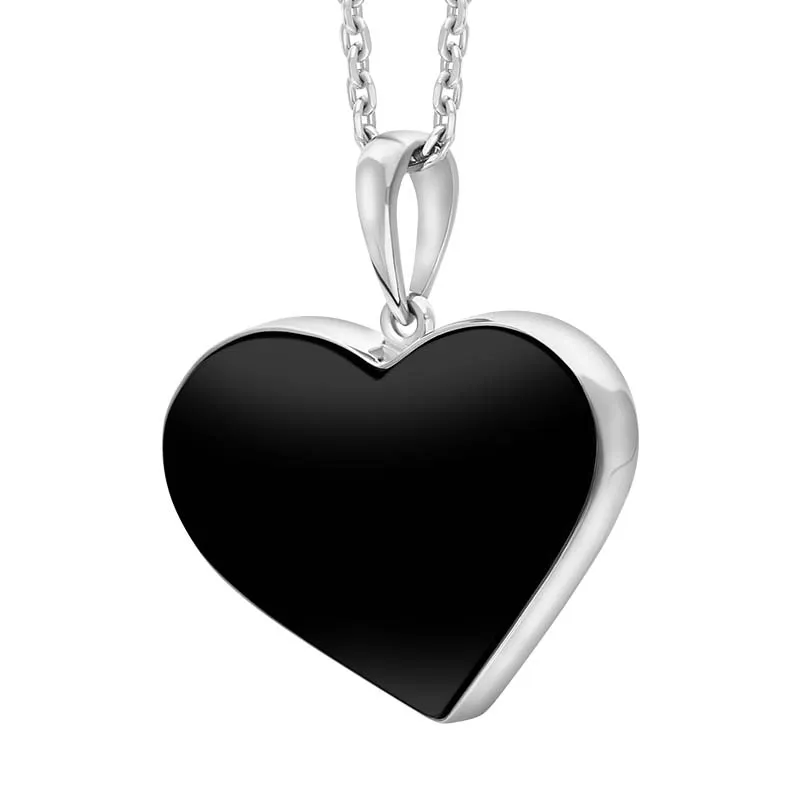 Sterling Silver Whitby Jet Heart Necklace