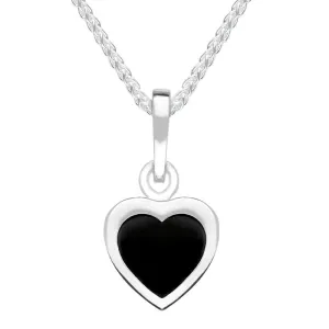 Sterling Silver Whitby Jet Heart Necklace