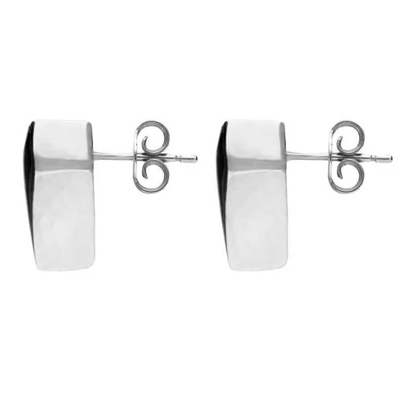 Sterling Silver Whitby Jet Kite Stud Earrings