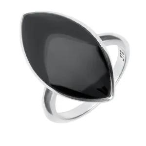 Sterling Silver Whitby Jet Marquise Ring