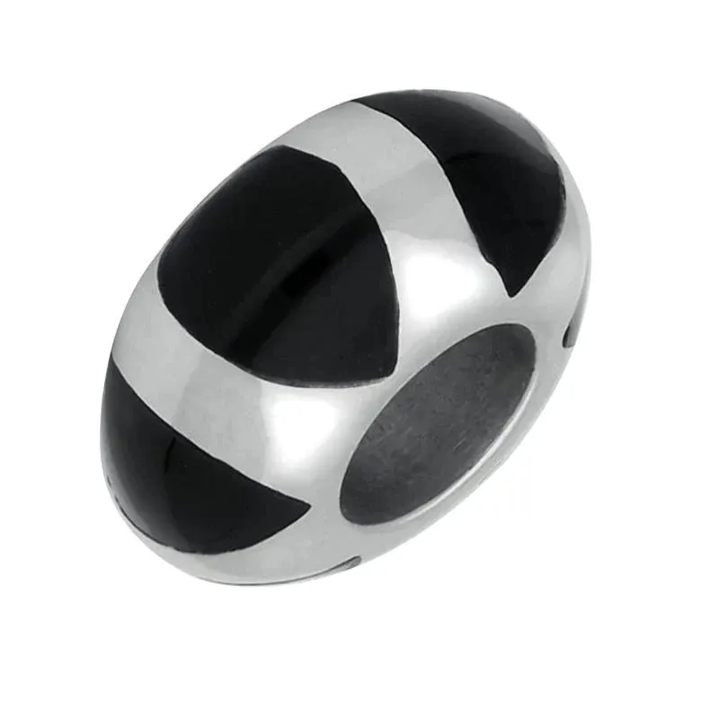 Sterling Silver Whitby Jet Six Stone Wheel Charm
