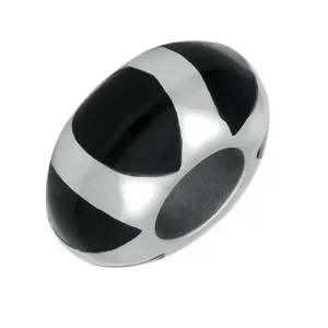 Sterling Silver Whitby Jet Six Stone Wheel Charm