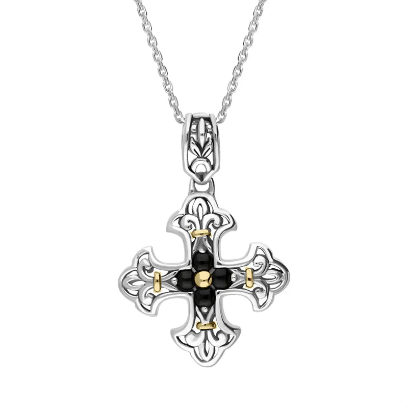 Sterling Silver Whitby Jet Square Necklace D