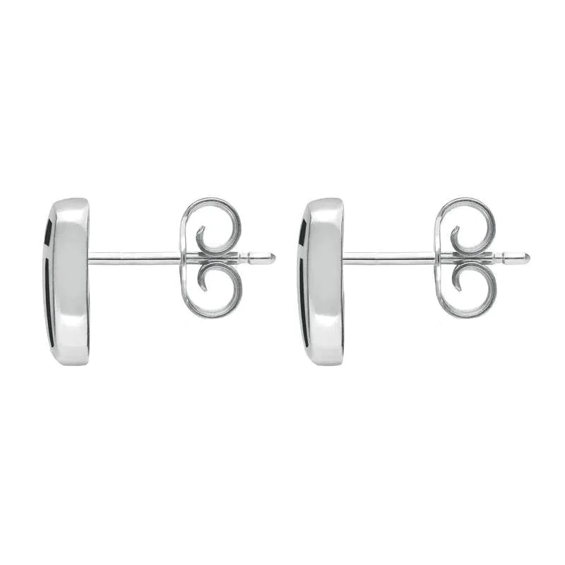 Sterling Silver Whitby Jet Tile Cushion Stud Earrings