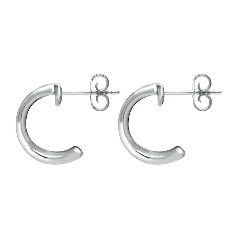 Sterling Silver Whitby Jet Wavy Flower Hoop Stud Earrings