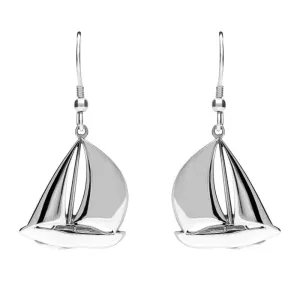 Sterling Silver Yacht Boat Hook Drop Earrings D