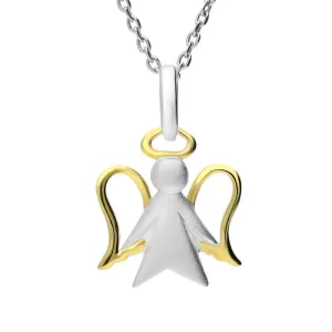 Sterling Silver Yellow Gold Plated Angel Necklace