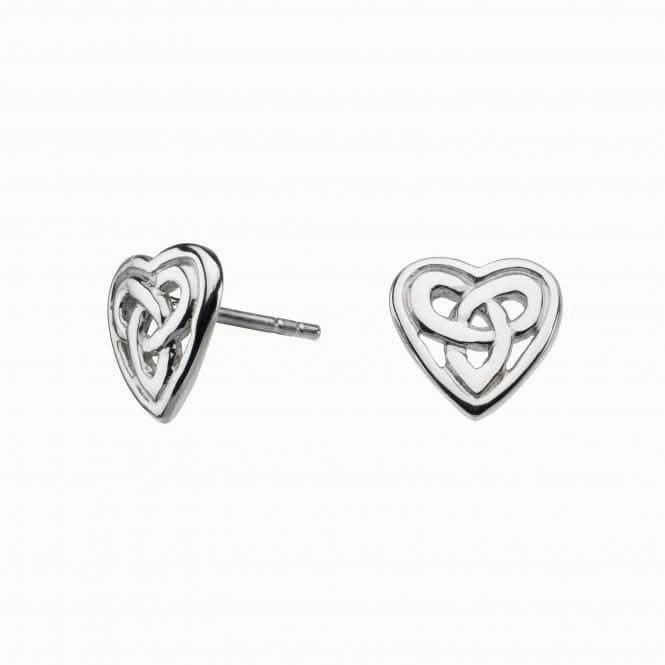 Sterling Silver Aamor Celtic Heart Stud Earrings 42027HP