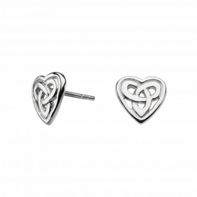 Sterling Silver Aamor Celtic Heart Stud Earrings 42027HP