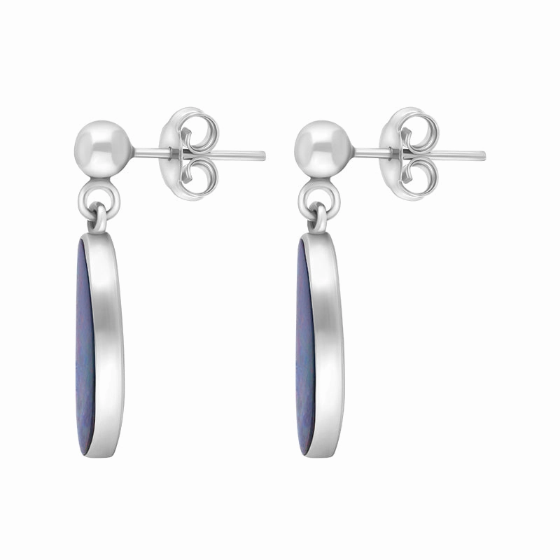 Sterling Silver Abstract Opal Doublet Drop Earrings D