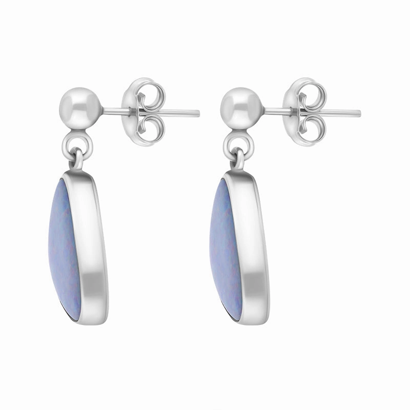 Sterling Silver Abstract Triangle Opal Doublet Drop Earrings D