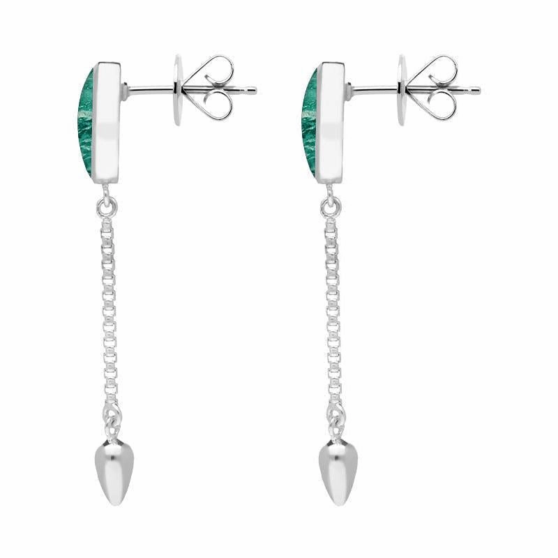 Sterling Silver Amazonite Lineaire Medium Drop Stud Earrings