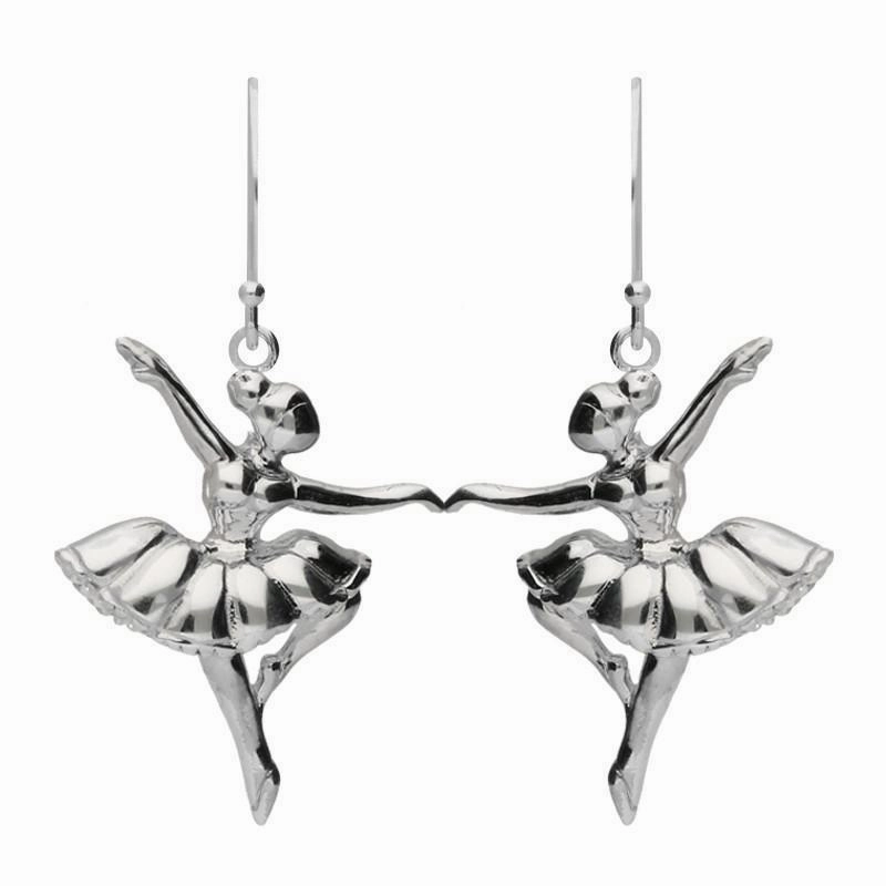 Sterling Silver Ballerina Passe Hook Drop Earrings