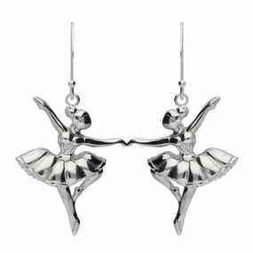 Sterling Silver Ballerina Passe Hook Drop Earrings