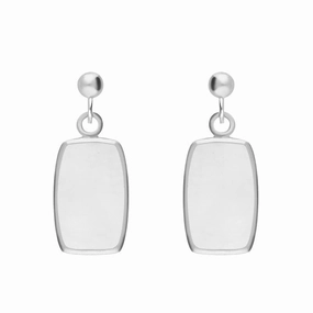 Sterling Silver Bauxite Dinky Barrel Drop Earrings