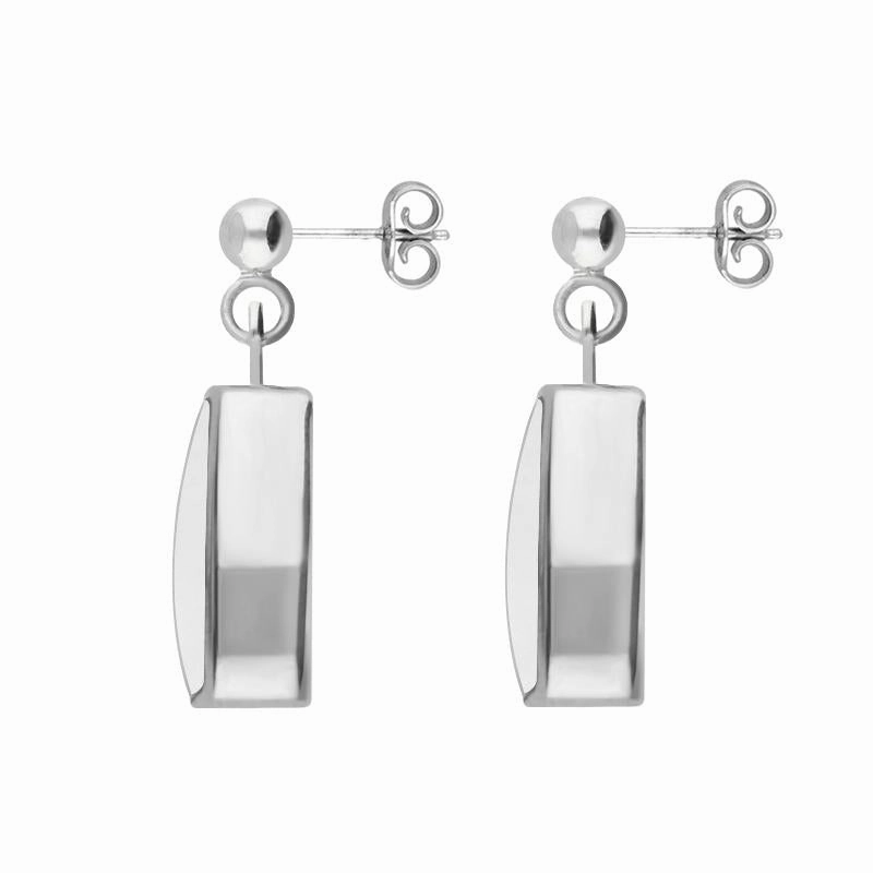 Sterling Silver Bauxite Dinky Barrel Drop Earrings