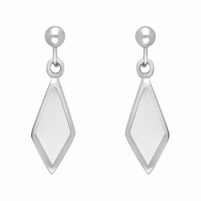 Sterling Silver Bauxite Dinky Diamond Shape Drop Earrings