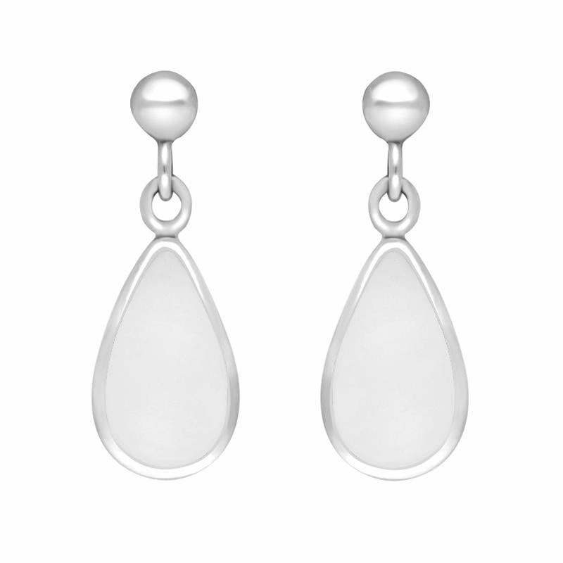 Sterling Silver Bauxite Drinky Tear Shaped Drop Earrings